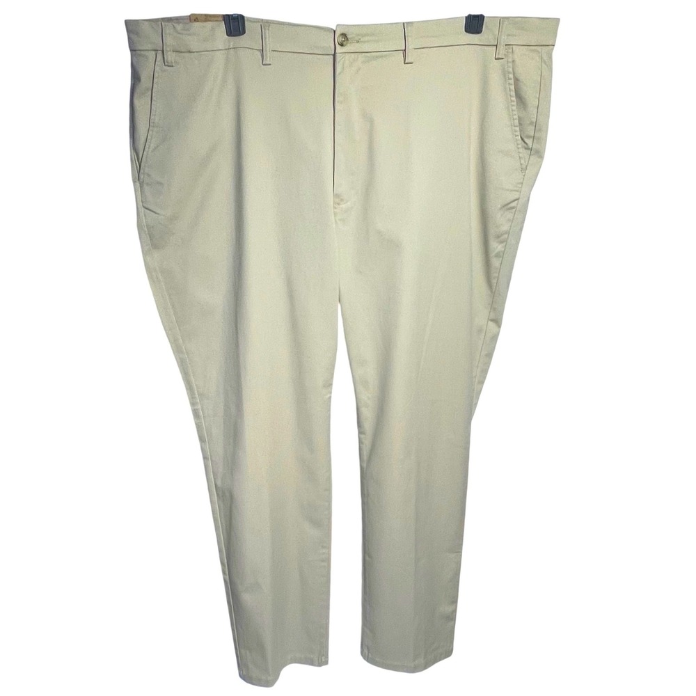 The Foundry Big & Tall Mens Khaki Temp Flex Straight Fit Chino Pants 54x32 NWT
